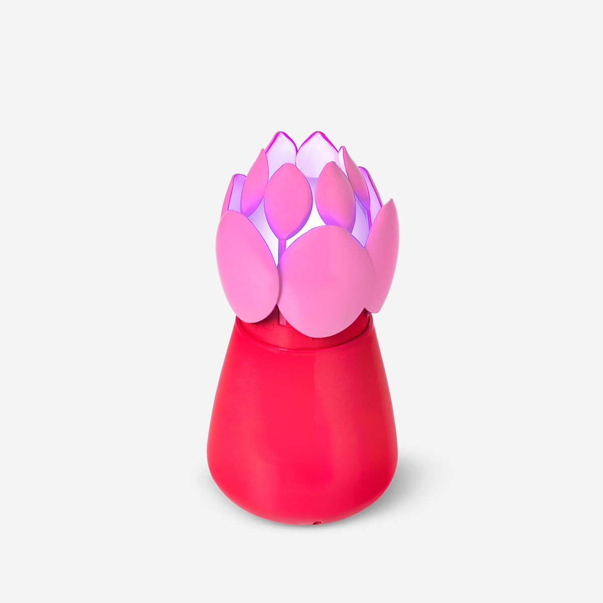 Glowing red flower lamp that moves