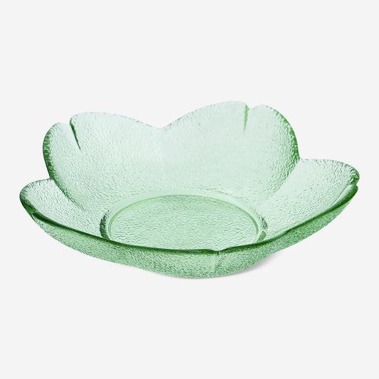 Green flower plate - 17 cm