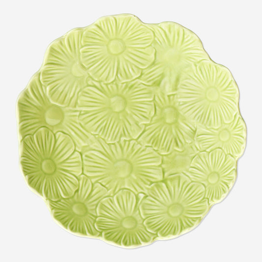 Green salad bowl with flowers - Large